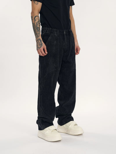 1807 Four Pointed Star Split Structure Jeans | Face 3 Face