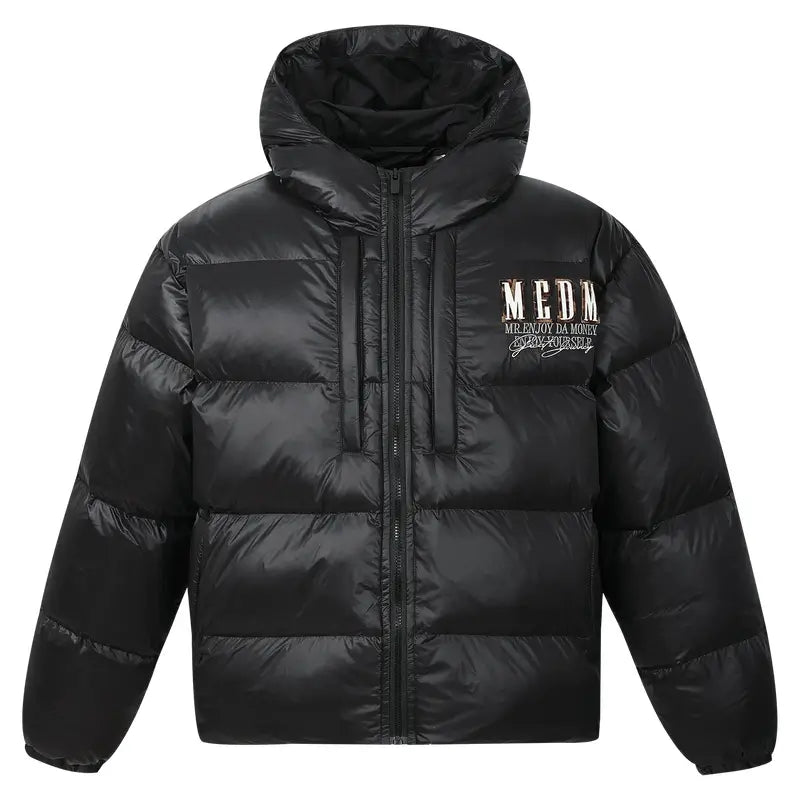MEDM Leopard Leather Patch Puffer Jacket | Face 3 Face