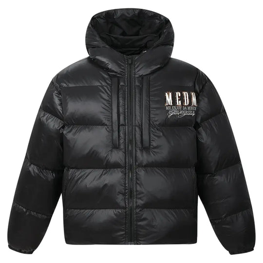 MEDM Leopard Leather Patch Puffer Jacket | Face 3 Face