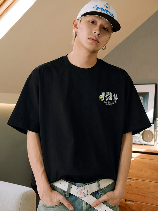 MEDM Flower Terry Logo Embroidery Tee | Face 3 Face