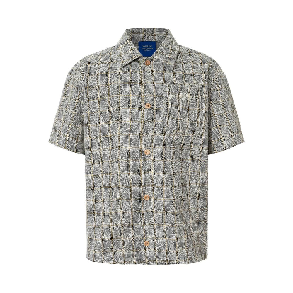 YADcrew 3D Stitch Plaid Short Sleeve Shirt | Face 3 Face