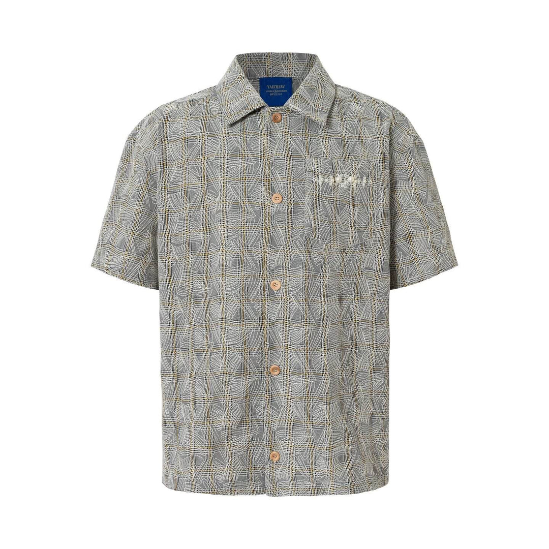 YADcrew 3D Stitch Plaid Short Sleeve Shirt | Face 3 Face