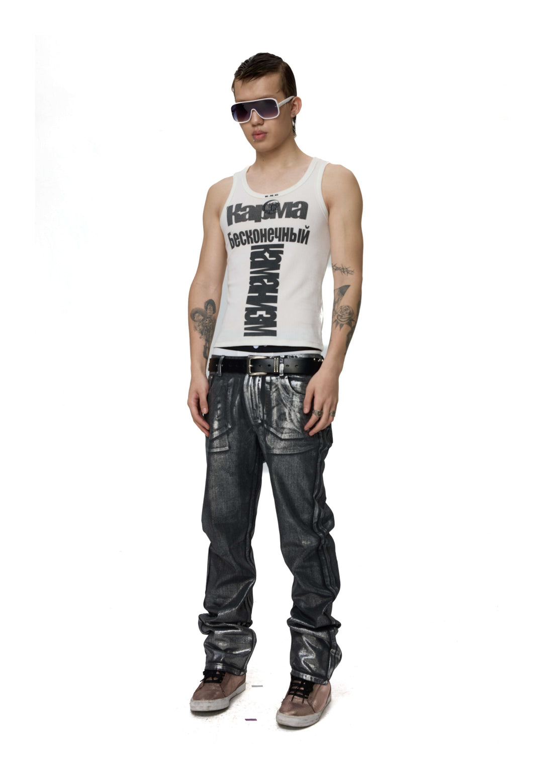 KARMANISTIC Logo Print Slim Tank Top | Face 3 Face