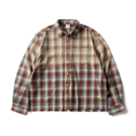 Remedy Gradient Washed Plaid Long Sleeve Shirt | Face 3 Face