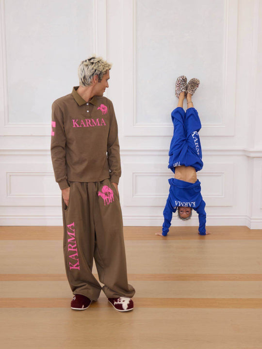 KARMANISTIC Embroidered Printed Baggy Sweatpants | Face 3 Face