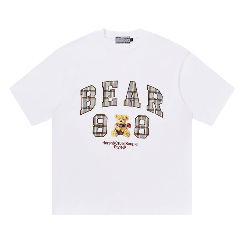Harsh and Cruel Plaid Print Teddy Bear Tee