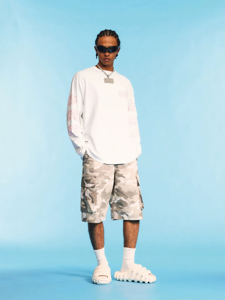 1807 Ice Cream Logo Printed Long Sleeve Tee | Face 3 Face