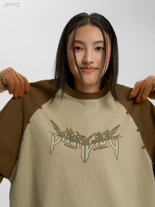 JHYQ Leopard Print Raglan Sleeves Tee