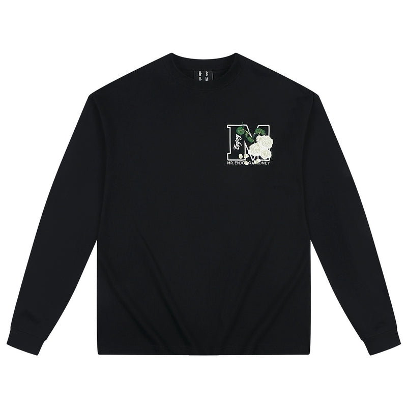 MEDM Big M Flower Embroidered Long Sleeve Tee | Face 3 Face