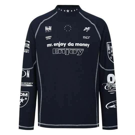 MEDM Multi Logo Print Quick Dry Long Sleeve Sports Tee | Face 3 Face