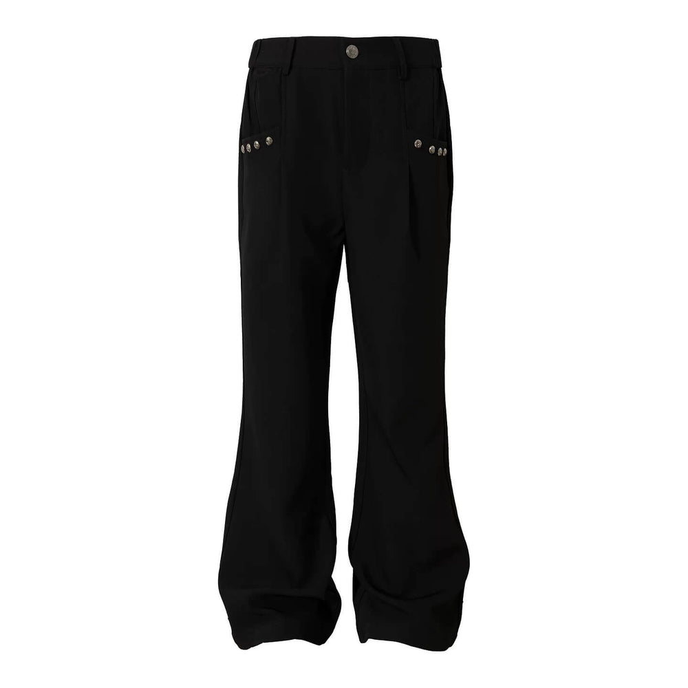 YADcrew Studded Pleated Flared Pants | Face 3 Face