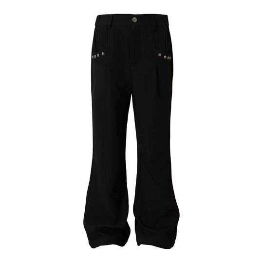 YADcrew Studded Pleated Flared Pants | Face 3 Face