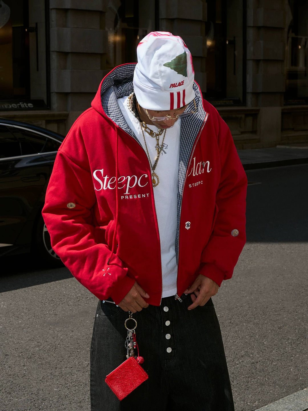 STEEPC Plaid Lined Red Hooded Jacket | Face 3 Face