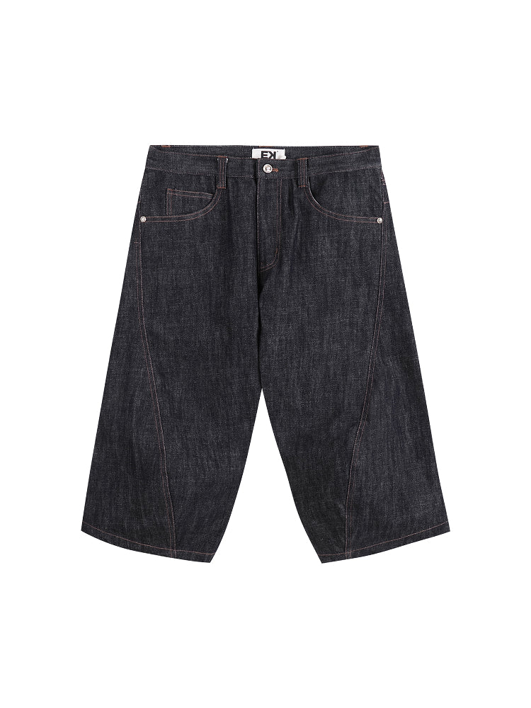 EVILKNIGHT(EK) 3D Cut Rivet Denim Shorts | Face 3 Face