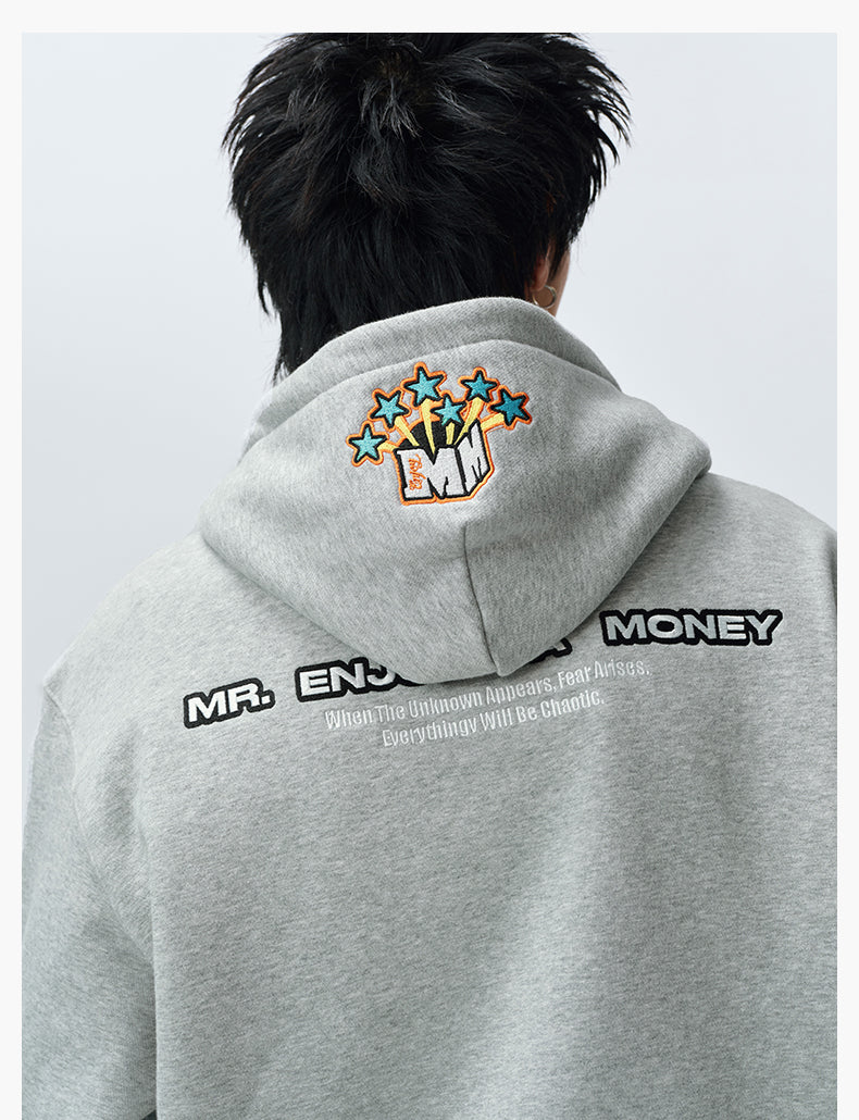 MEDM Blooming Star Embroidered Zip-Up Hoodie | Face 3 Face