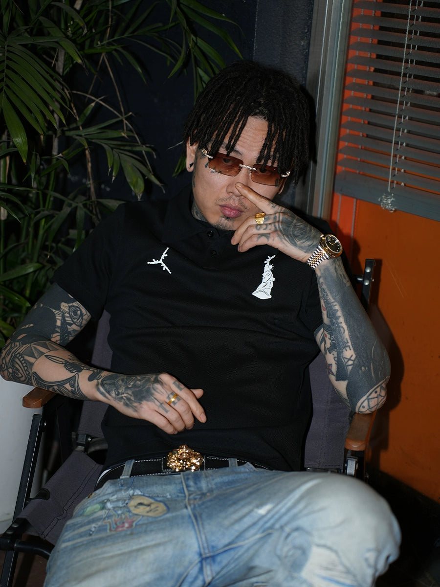 TGFCLUB Statue of Liberty Embroidery Slim Fit Polo | Face 3 Face