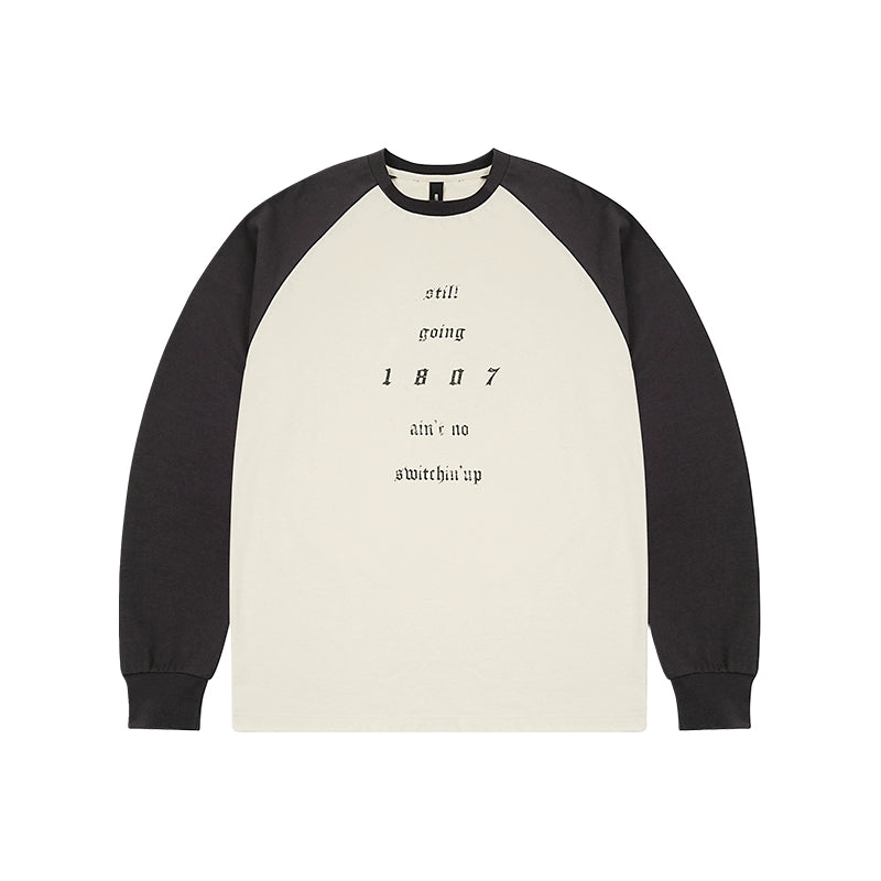 1807 Contrast Color Raglan Long Sleeve Tee  | Face 3 Face