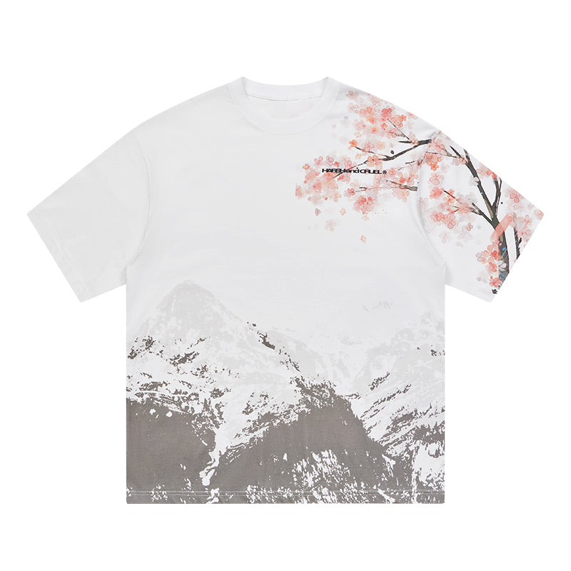 Harsh and Cruel Sakura Mountain Oversized Tee