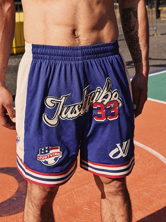 JUST VIBE Spade Card Mesh Basketball Shorts | Face 3 Face