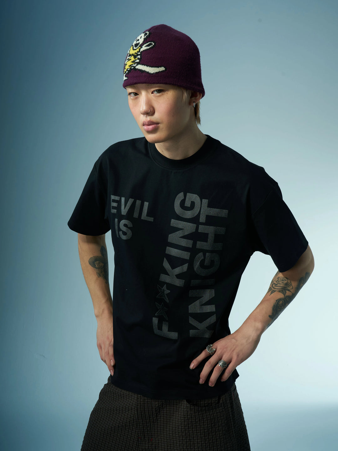 EVILKNIGHT(EK) Slogan Letter Print Tee | Face 3 Face