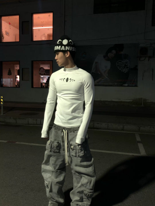 KARMANISTIC Slim Stretch Mock Neck Long Sleeve Tee | Face 3 Face