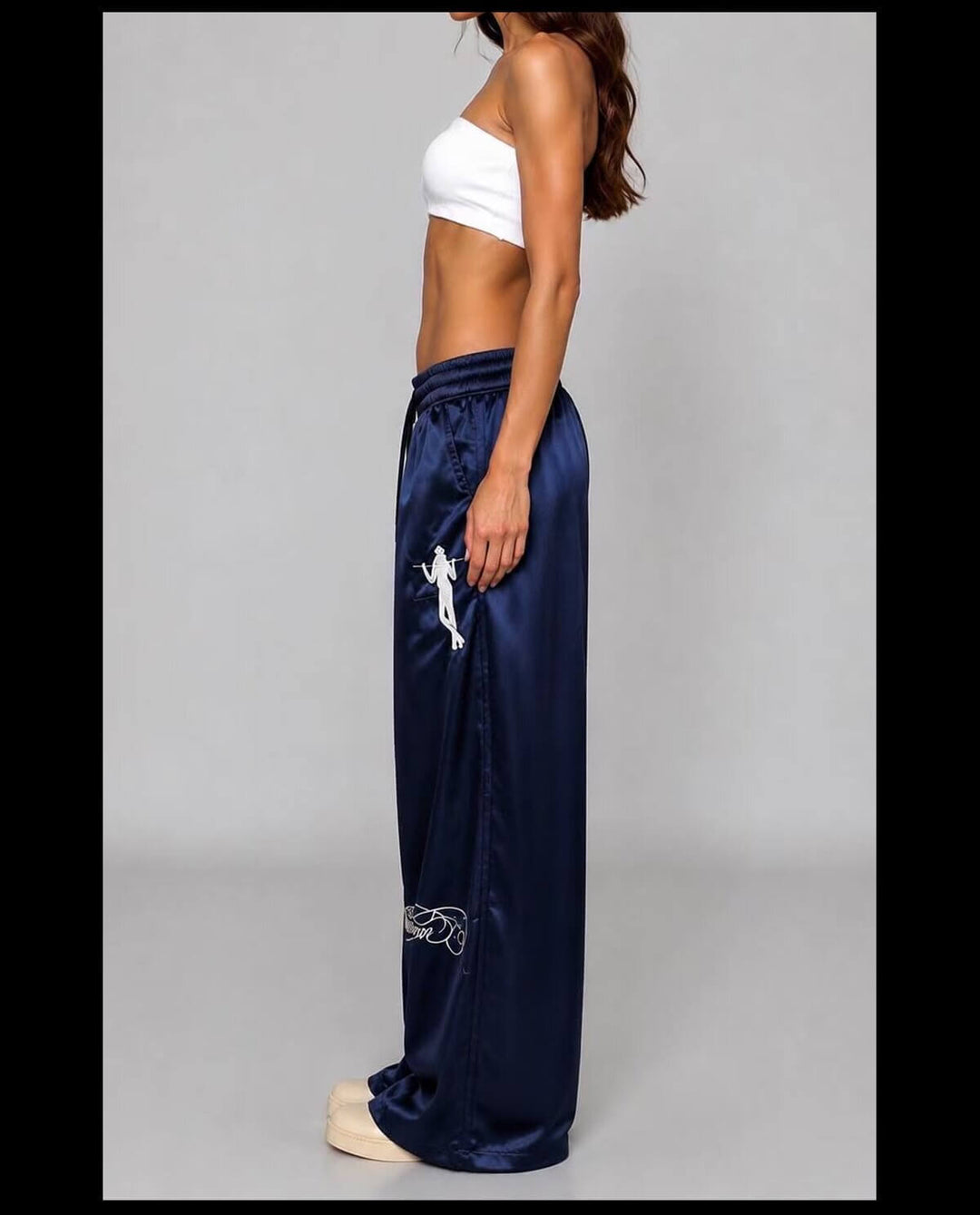 NOVACAM Satin Silky Baggy Track Pants | Face 3 Face