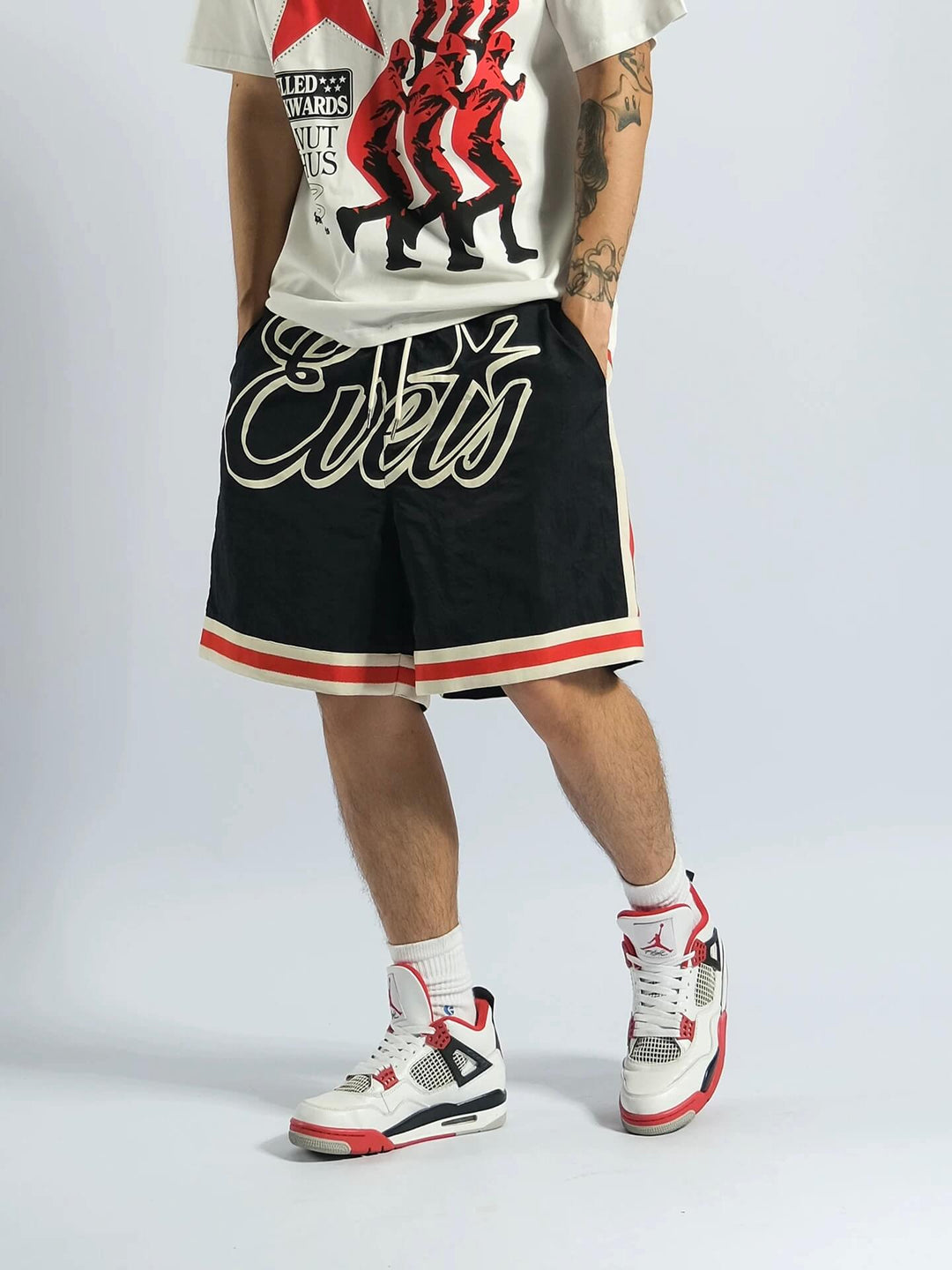 EVETS Logo Print Basketball Shorts