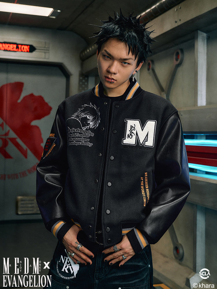 MEDM x EVA Unit-00, Unit-01, Mark.06 Leather Varsity Jacket | Face 3 Face