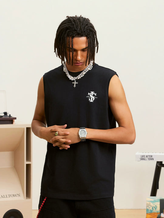 Small Town Kid Logo Print Sleeveless Tee | Face 3 Face