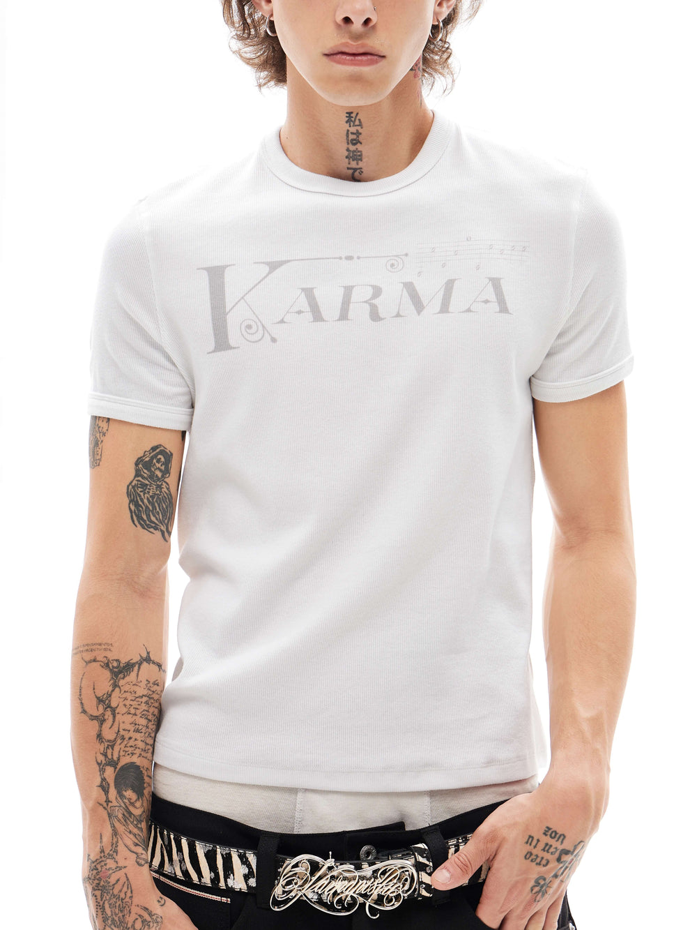 KARMANISTIC Logo and Musical Note Print Short Sleeve Tee | Face 3 Face