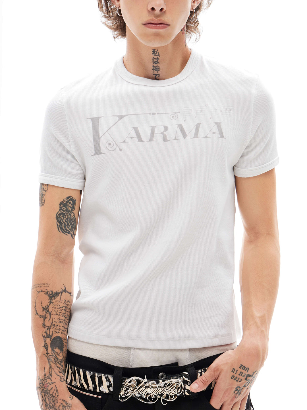 KARMANISTIC Logo and Musical Note Print Short Sleeve Tee | Face 3 Face