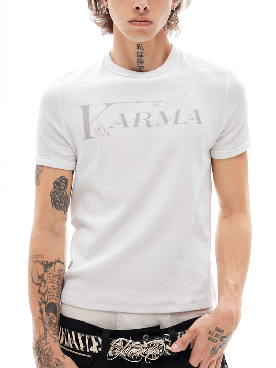 KARMANISTIC Logo and Musical Note Print Short Sleeve Tee | Face 3 Face