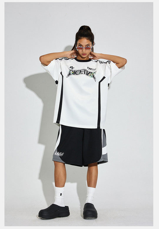 DICETINY Floral Logo Print Soccer Jersey Tee | Face 3 Face