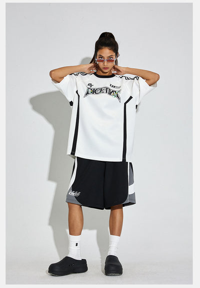 DICETINY Floral Logo Print Soccer Jersey Tee | Face 3 Face