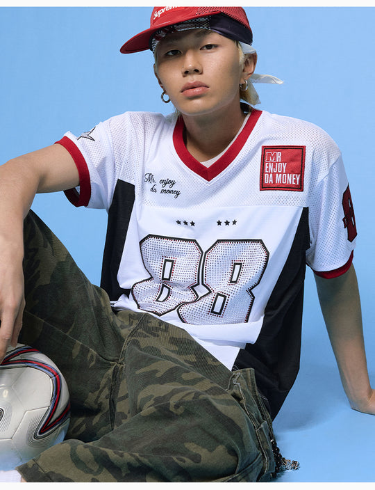 MEDM 88 Numbered Rhinestone Mesh Jersey | Face 3 Face