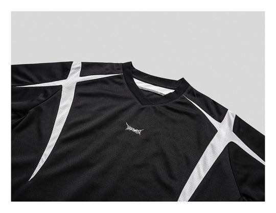 UNDERWATER Black and White Deconstructed Patchwork Embroidered Jersey Tee | Face 3 Face