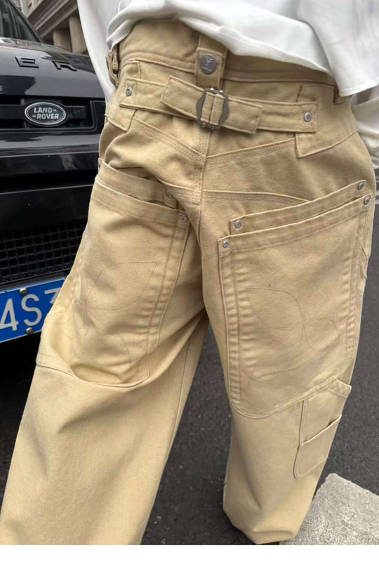 STEEPC Multi Layer Pocket Canvas Baggy Work Pants | Face 3 Face