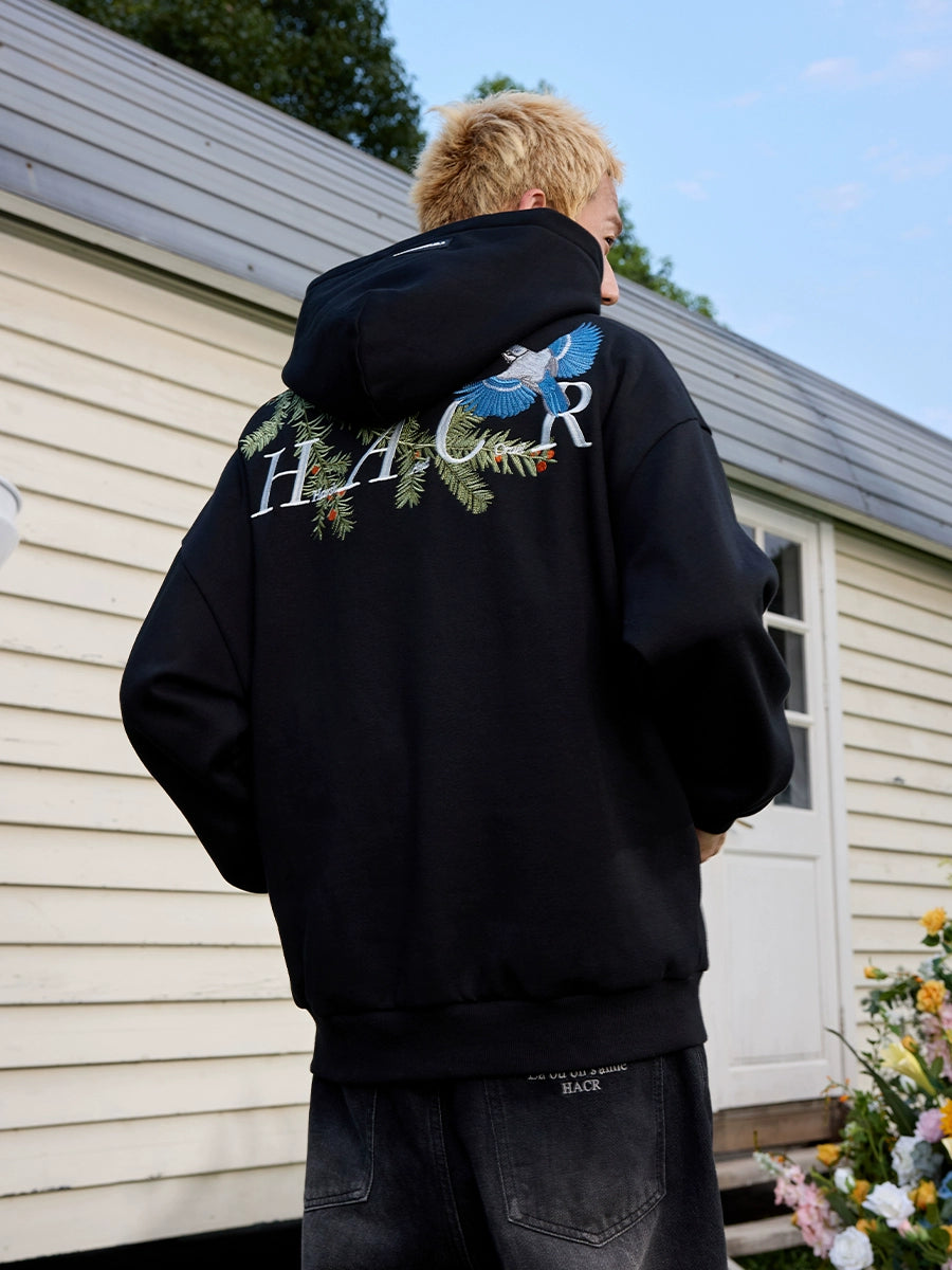 Harsh and Cruel Embroidered Pine Bird Hoodie | Face 3 Face