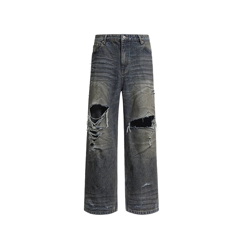 UNDERWATER Dirty Dye Aged Torn Baggy Jeans | Face 3 Face