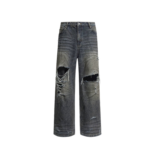 UNDERWATER Dirty Dye Aged Torn Baggy Jeans | Face 3 Face