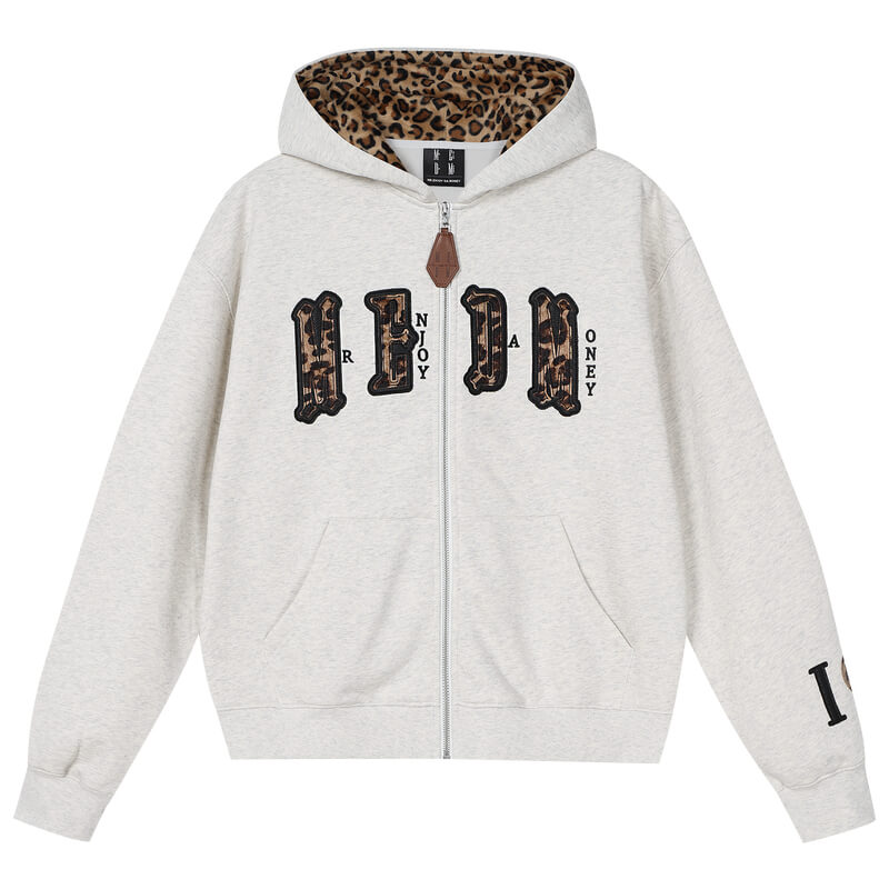 MEDM Leopard Faux Fur Layered Zip Up Hoodie | Face 3 Face