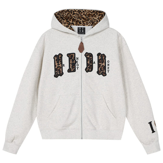 MEDM Leopard Faux Fur Layered Zip Up Hoodie | Face 3 Face