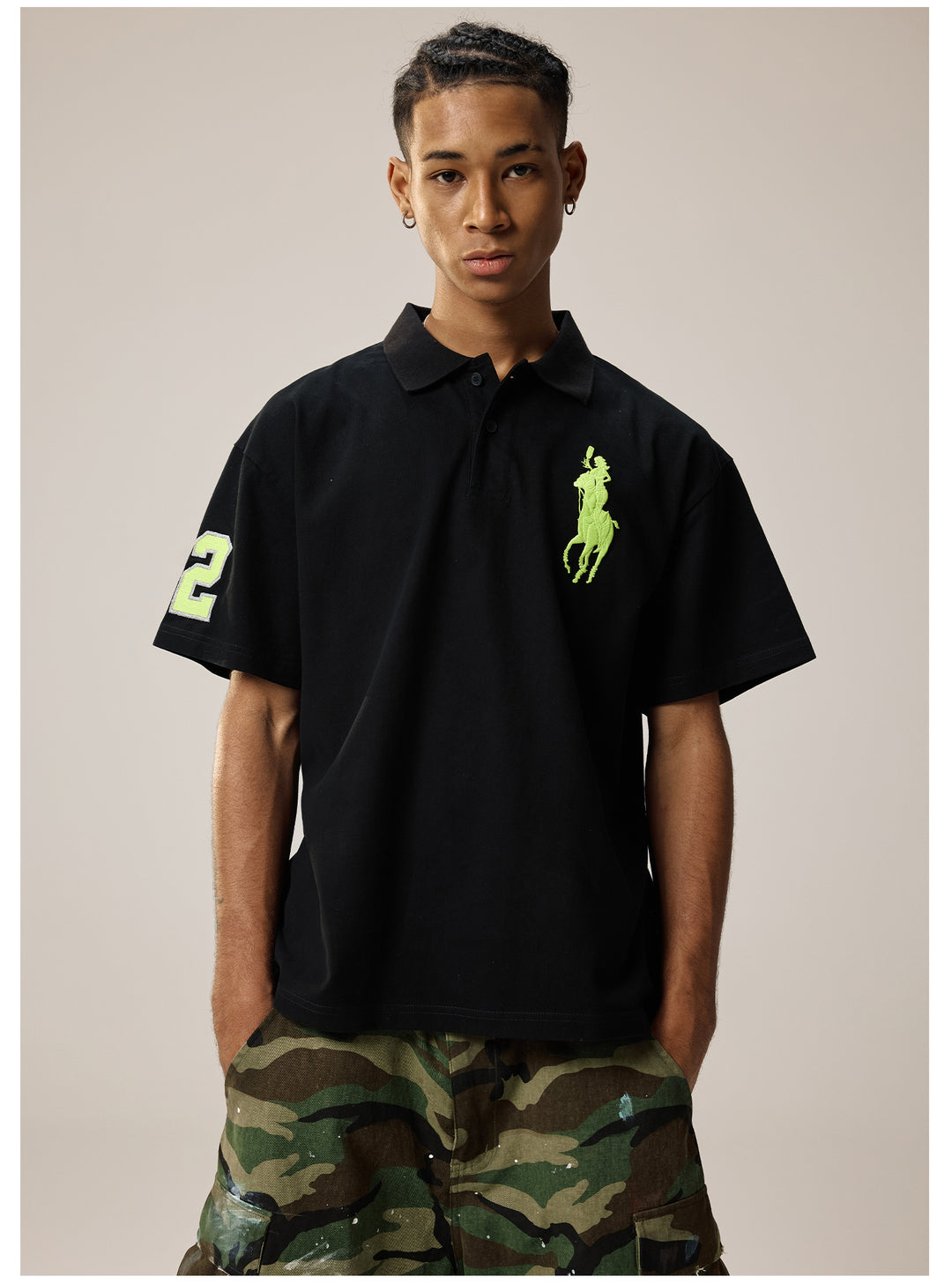 Remedy Cocktail Glass Girl Embroidery Polo Shirt | Face 3 Face