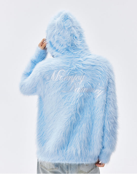 MEDM Mohair Hooded Zip Up Jacket | Face 3 Face