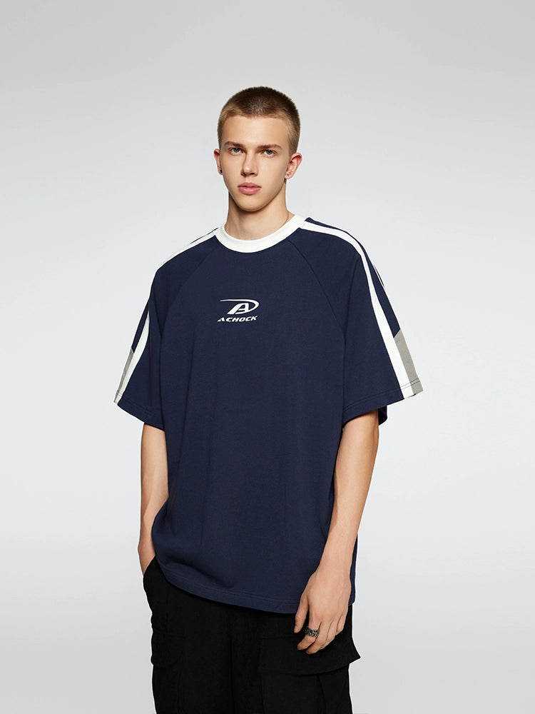 Achock Contrast Color Stitch Logo Print Tee | Face 3 Face