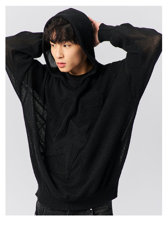 S45 Star Logo Mesh Knit Hoodie | Face 3 Face