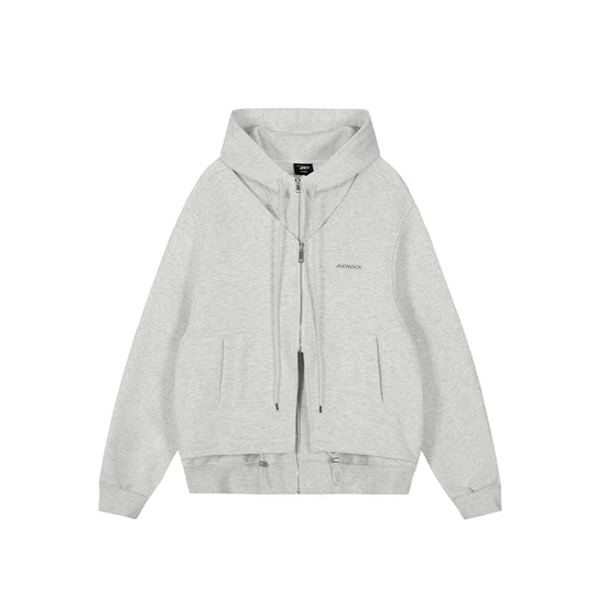 Achock Layered Double Zip Hooded Sweatshirt Jacket | Face 3 Face