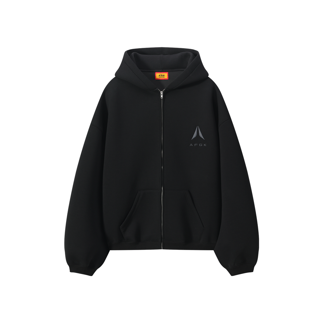 AFGK Air Layer Embroidered Oversized Zip-Up Hoodie | Face 3 Face