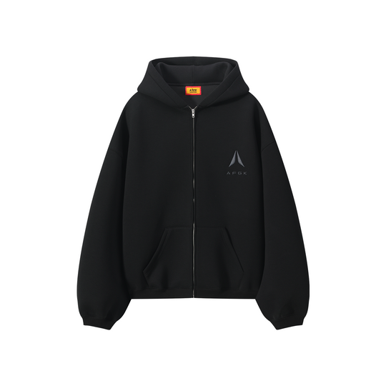 AFGK Air Layer Embroidered Oversized Zip-Up Hoodie | Face 3 Face