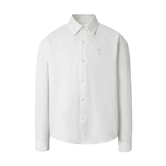 YADcrew Embroidered Lapel Button Up Long Sleeve Shirt | Face 3 Face